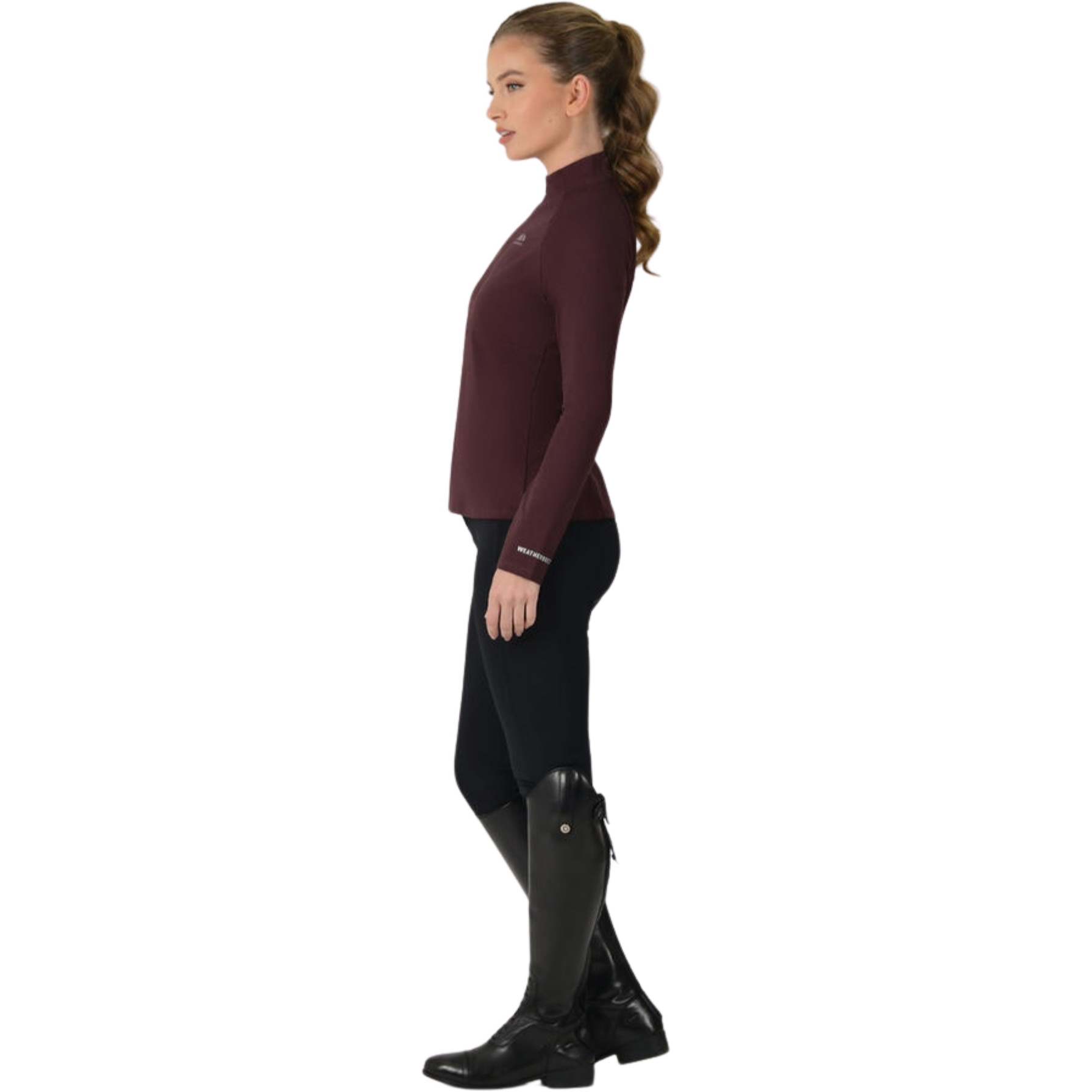 2025 Weatherbeeta Womens Bamboo Long Sleeve Performance Base Layer 1028436 - Mulberry